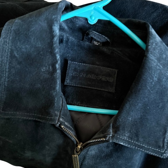 JOHN ASHFORD Men’s Suede Bomber Jacket Black - Picture 8 of 8